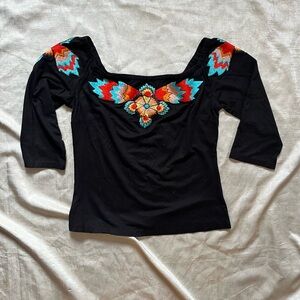 Vintage Collection - Black Sweater with Embroidered Stitching